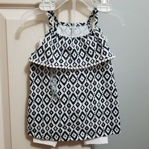 Carter's 2-piece B&W sleeveless top & Capri pants